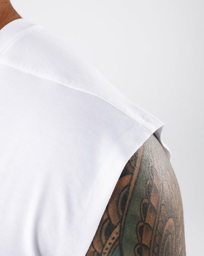 Zero Accent Tank - White - Mens Workout Tee | Alphalete