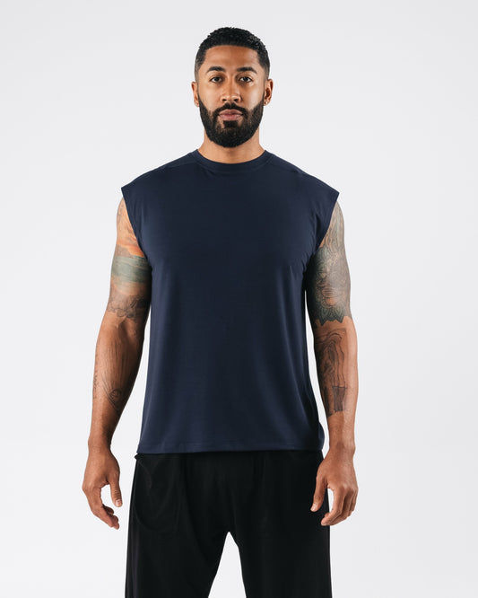 Zero Accent Tank - Dark Navy - Mens Workout Tee | Alphalete