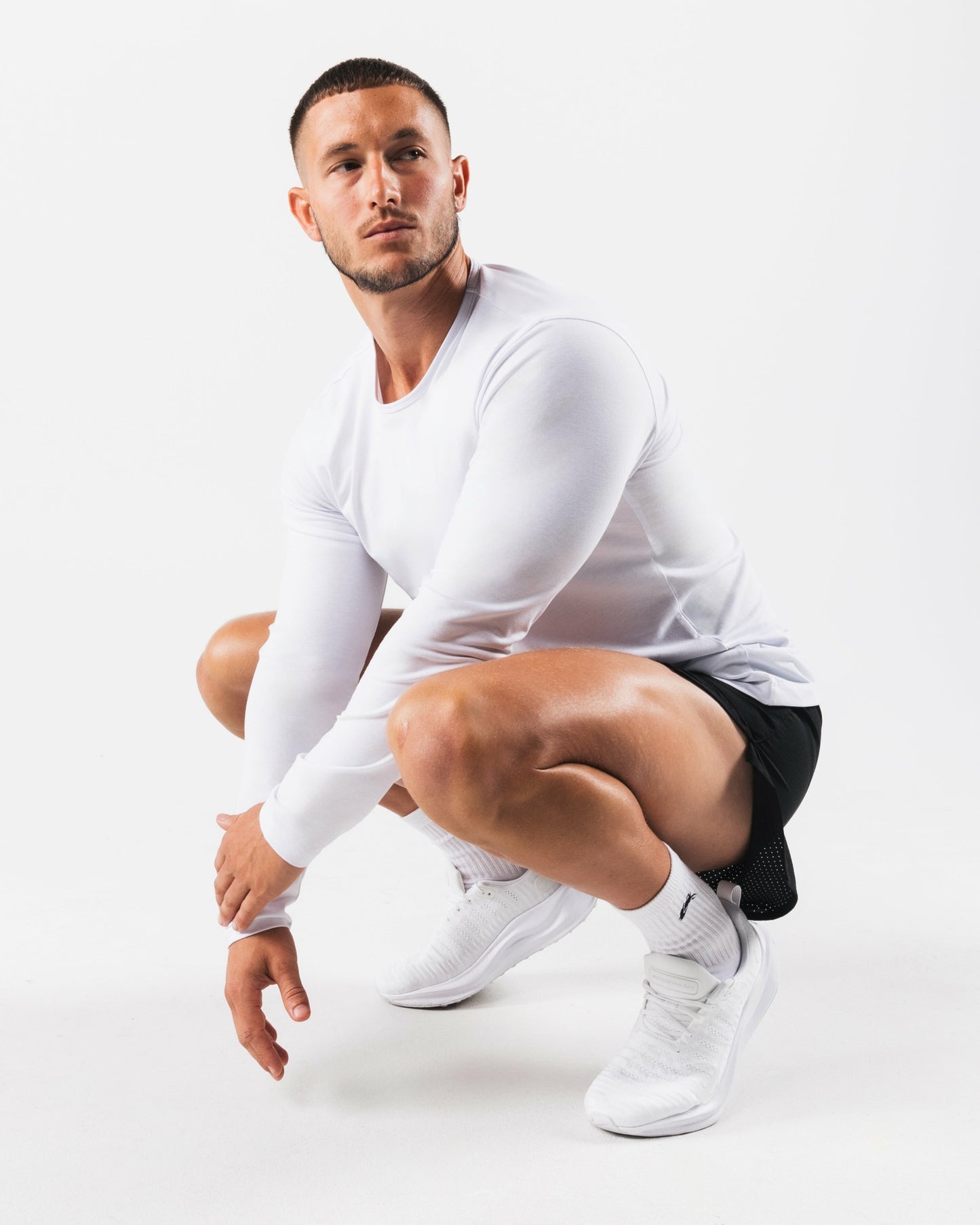 Zero Classic LS Tee 2pk - White - Mens Workout Tee | Alphalete