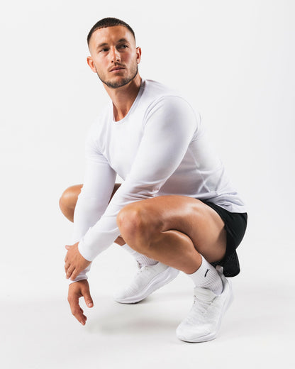 Zero Classic LS Tee 2pk - White - Mens Workout Tee | Alphalete