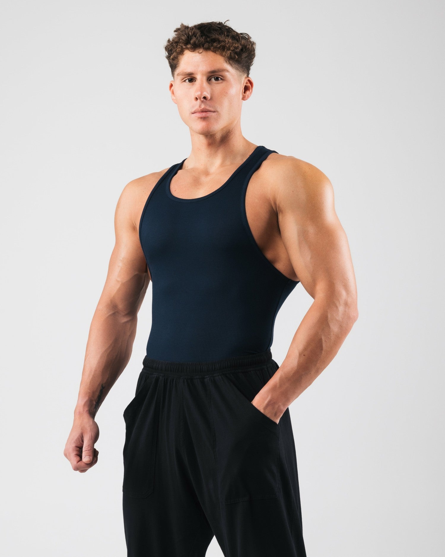 Zero Ribbed Tank 2pk - Navy - Mens Workout Tee | Alphalete