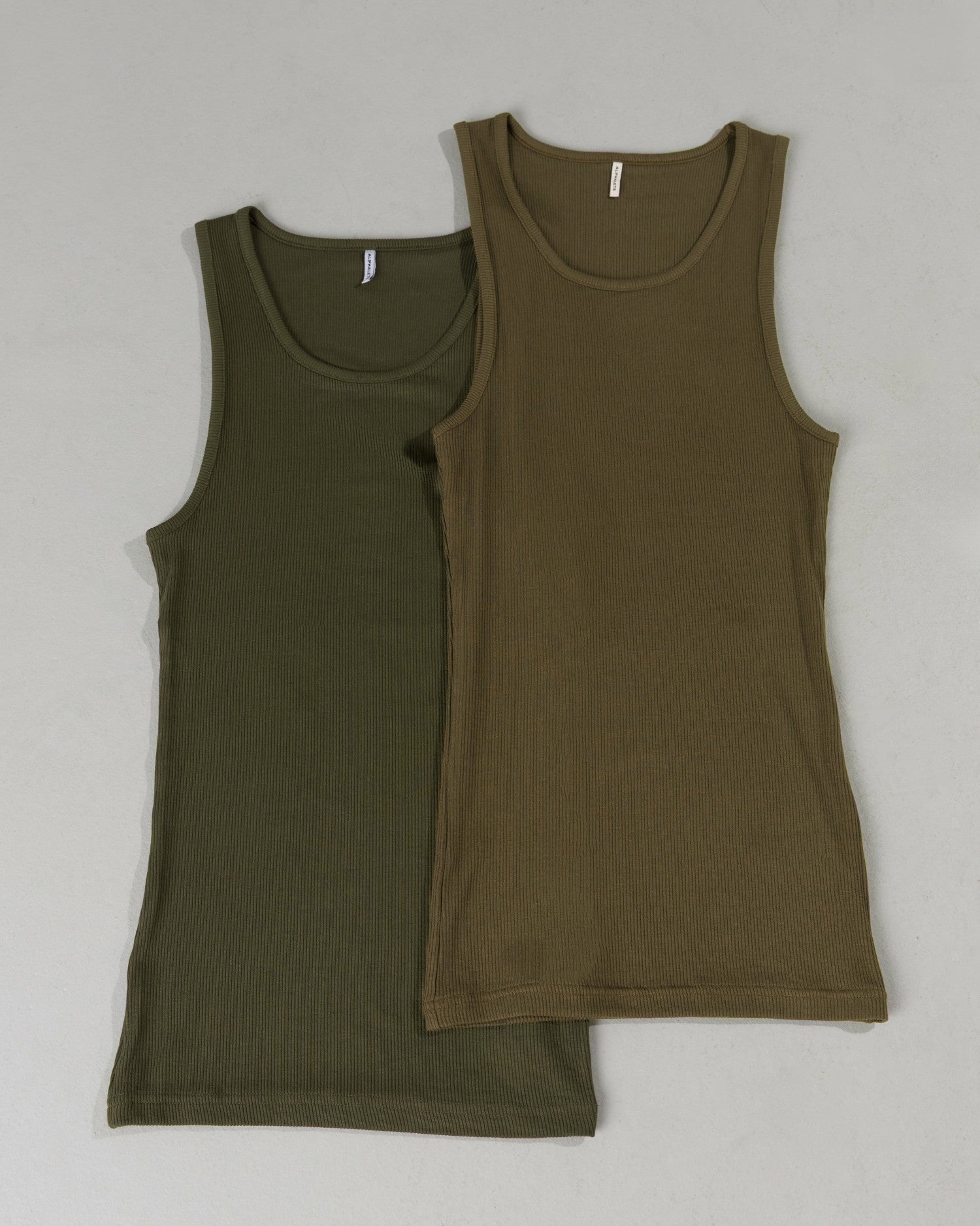 Zero Ribbed Tank 2pk - Signature Green / Signature Brown | Alphalete