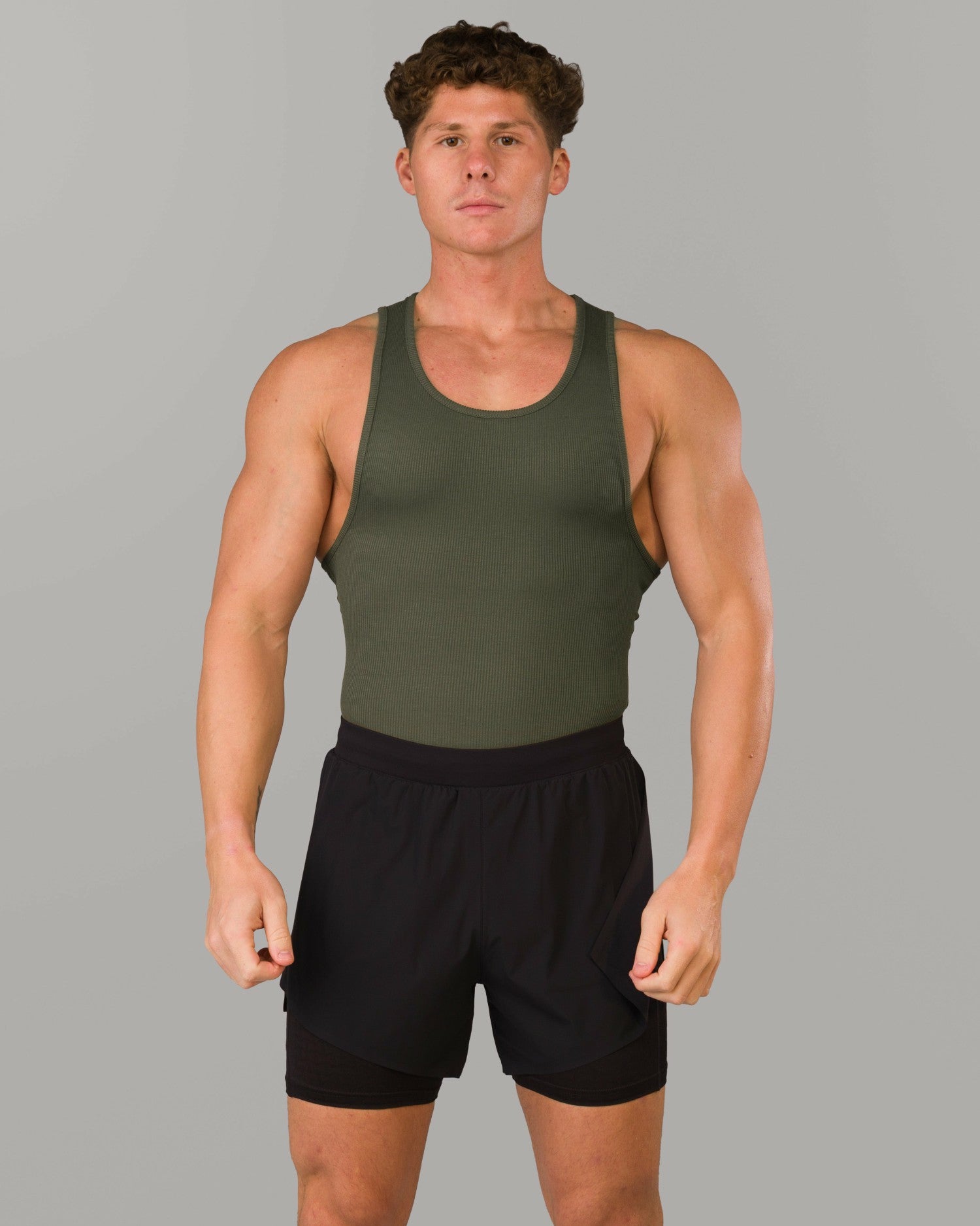Zero Ribbed Tank 2pk - Signature Green / Signature Brown | Alphalete