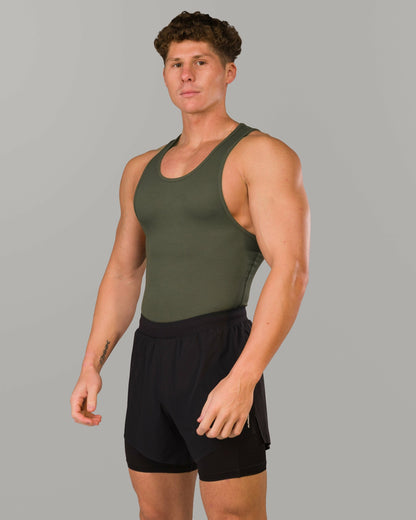 Zero Ribbed Tank 2pk - Signature Green / Signature Brown | Alphalete