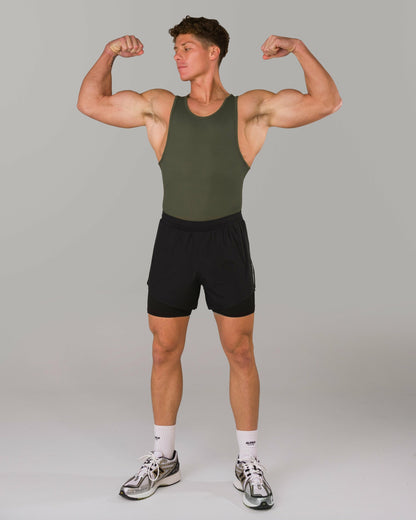 Zero Ribbed Tank 2pk - Signature Green / Signature Brown | Alphalete