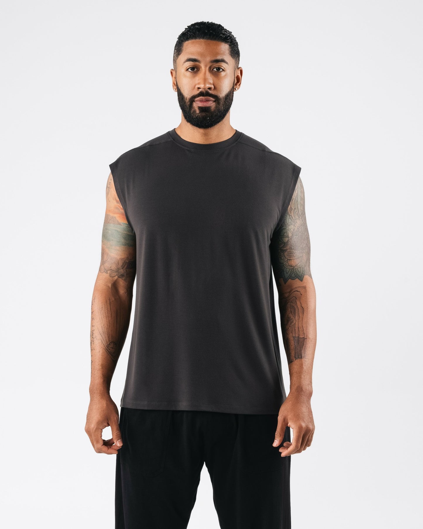 Zero Accent Tank - Dark Grey - Mens Workout Tee | Alphalete