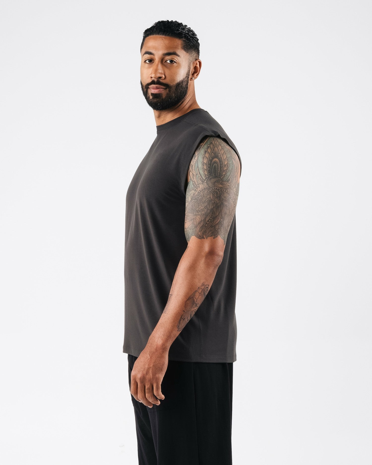 Zero Accent Tank - Dark Grey - Mens Workout Tee | Alphalete
