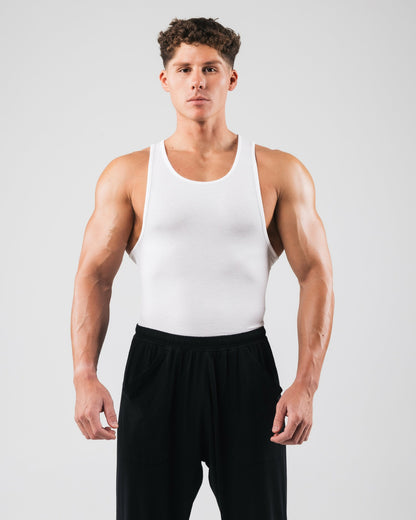 Zero Ribbed Tank 2pk - White - Mens Workout Tee | Alphalete