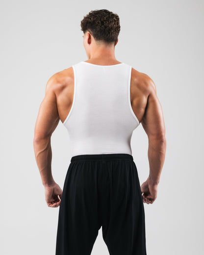 Zero Ribbed Tank 2pk - White - Mens Workout Tee | Alphalete