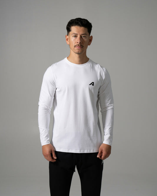 Momentum LS - White - Workout Clothes | Alphalete