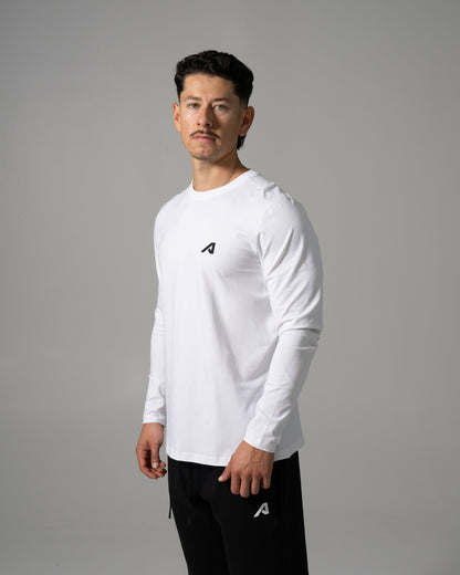 Momentum LS - White - Workout Clothes | Alphalete
