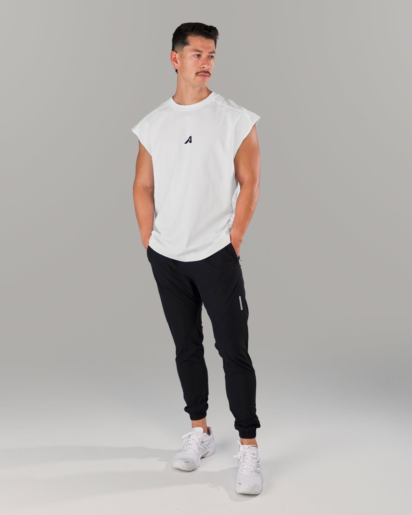 Union Mineral Cutoff - White - Mens Workout Tee | Alphalete