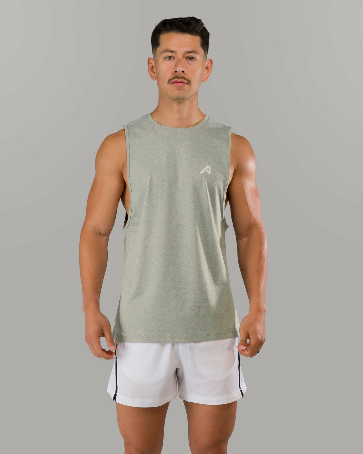 Adapt Cutoff - Silver - Mens Workout Tee | Alphalete