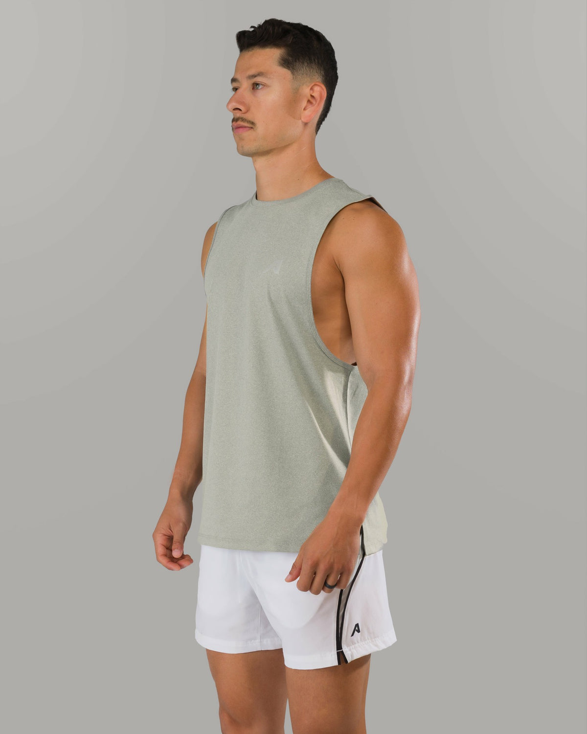 Adapt Cutoff - Silver - Mens Workout Tee | Alphalete