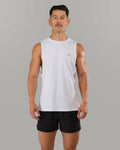 Adapt Cutoff - White - Mens Workout Tee | Alphalete
