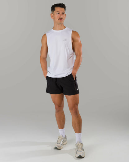 Adapt Cutoff - White - Mens Workout Tee | Alphalete