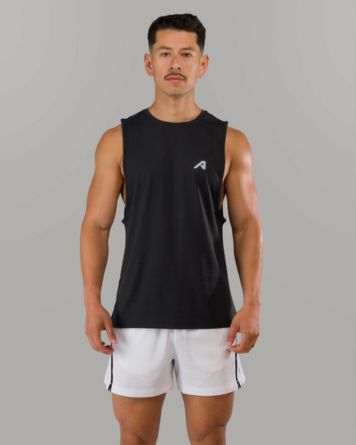 Adapt Cutoff - Black - Mens Workout Tee | Alphalete
