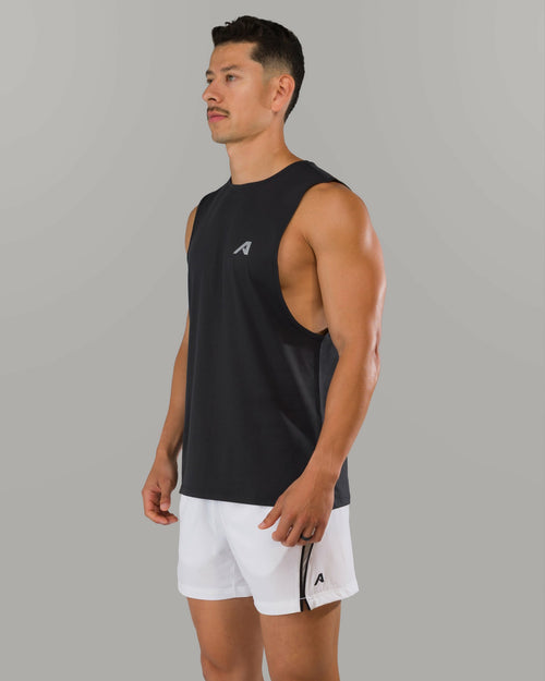 Adapt Cutoff - Black - Mens Workout Tee | Alphalete