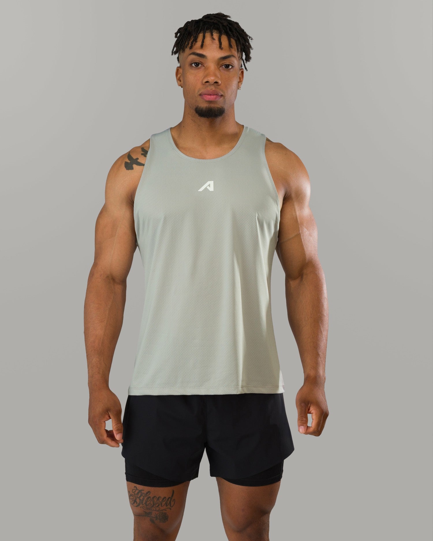 Base Cutoff - Silver - Mens Workout Tee | Alphalete