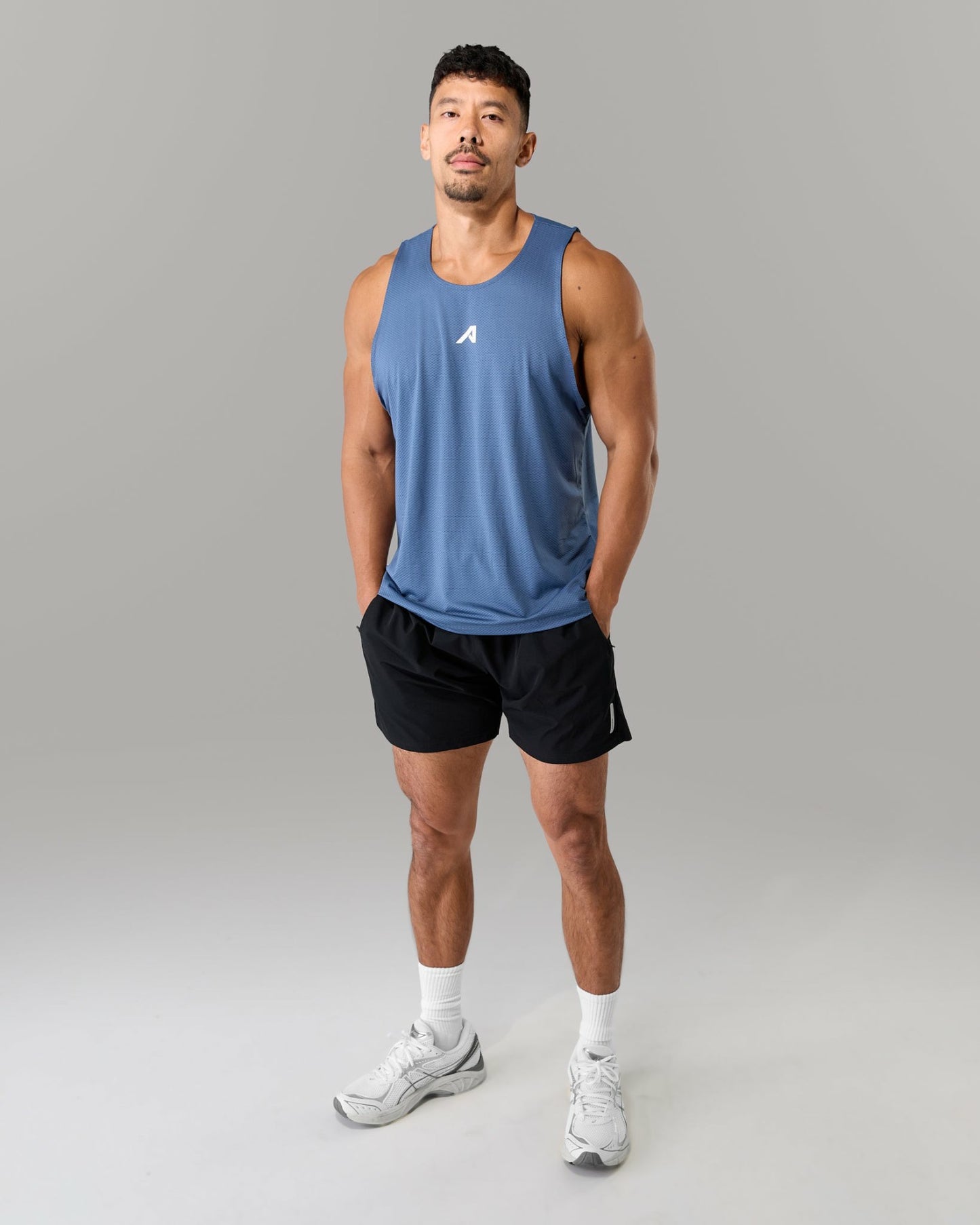 Base Cutoff - Muted Blue - Mens Workout Tee | Alphalete