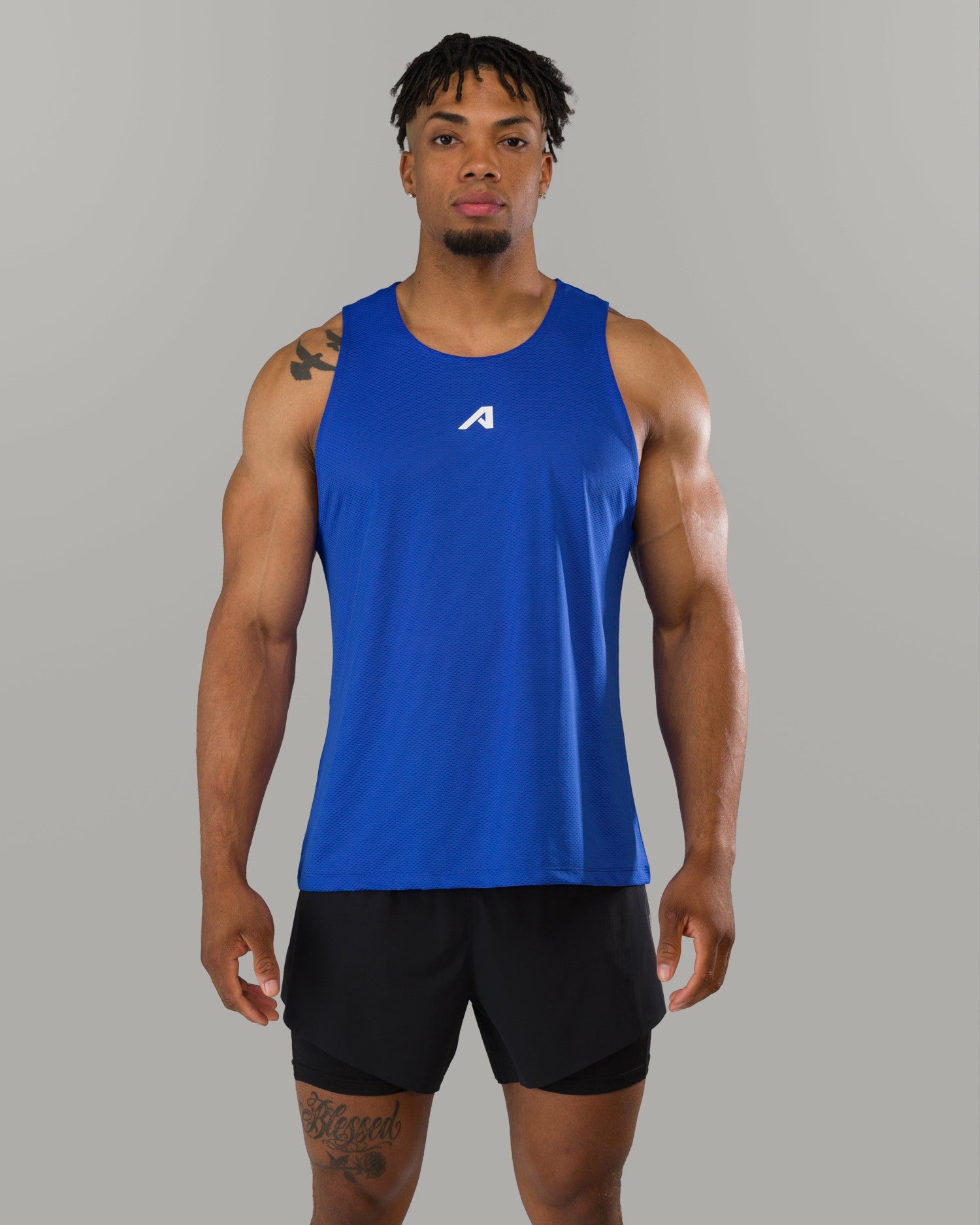 Base Cutoff - Prime Blue - Mens Workout Tee | Alphalete