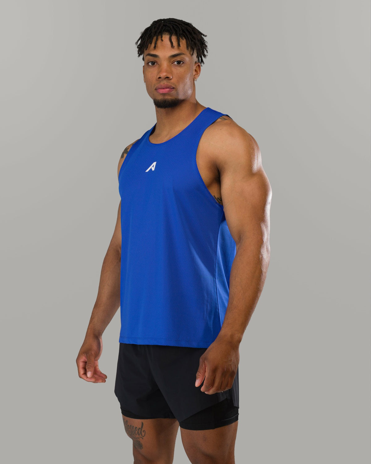 Base Cutoff - Prime Blue - Mens Workout Tee | Alphalete