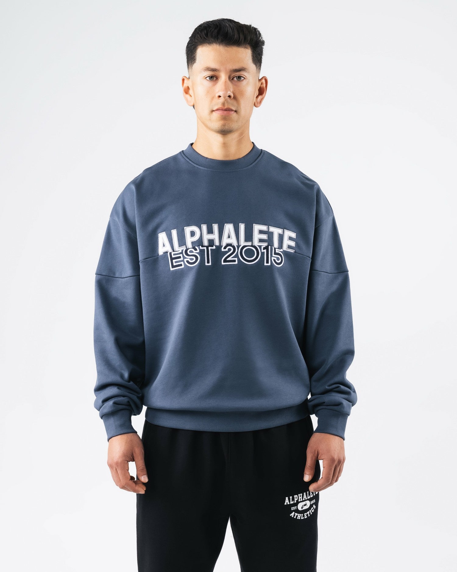 Establishment Split Crewneck - Marine - Workout Clothes | Alphalete