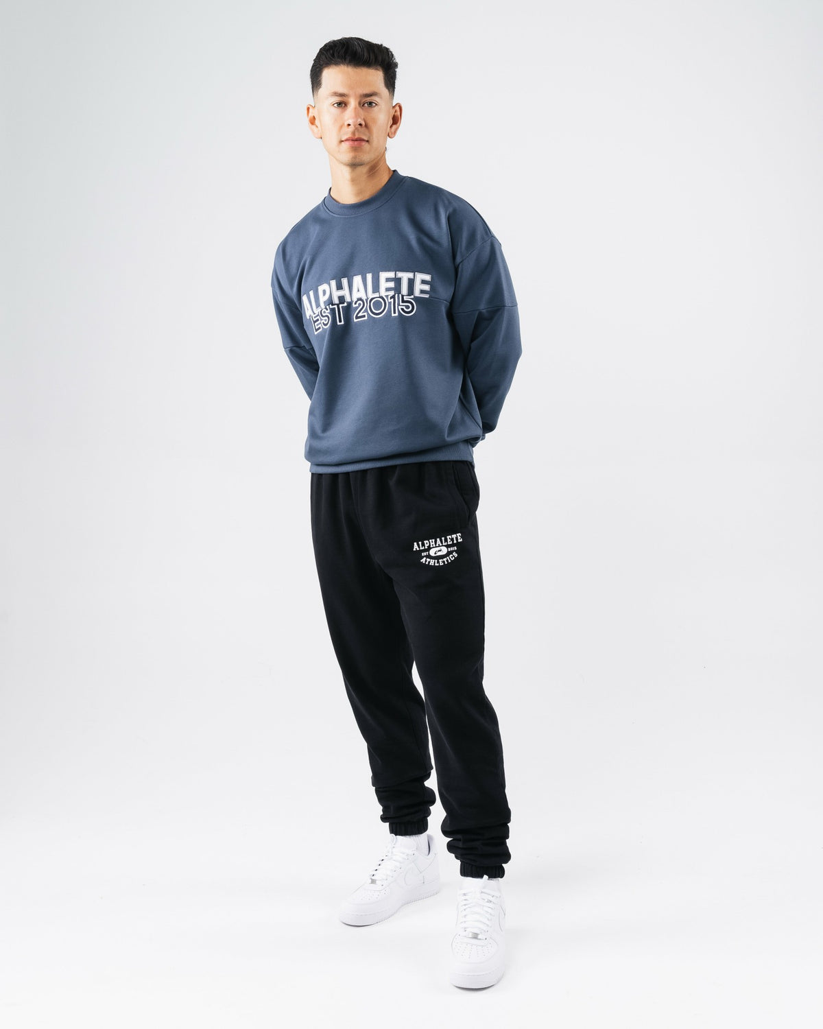 Establishment Split Crewneck - Marine - Workout Clothes | Alphalete