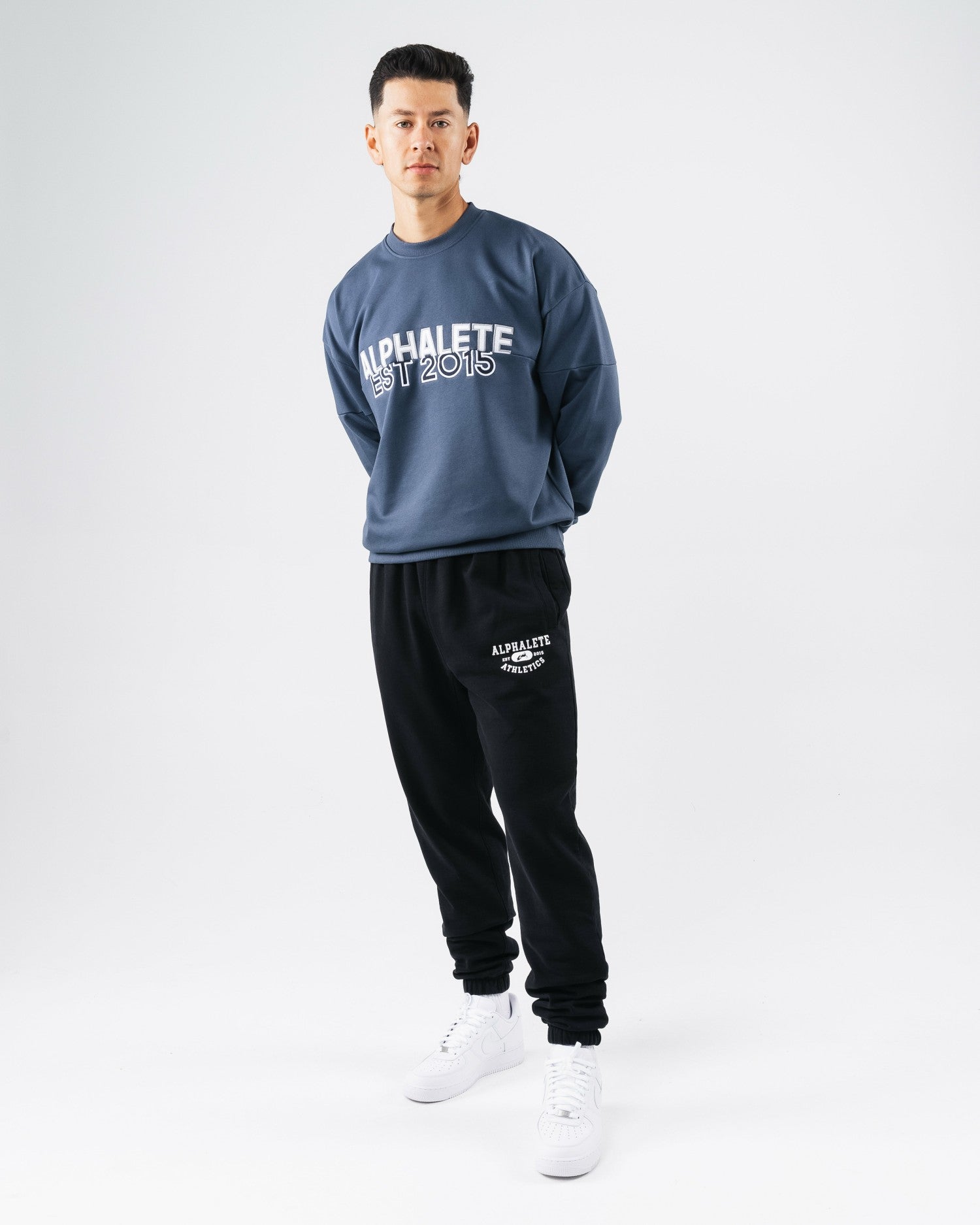 Establishment Split Crewneck - Marine - Workout Clothes | Alphalete