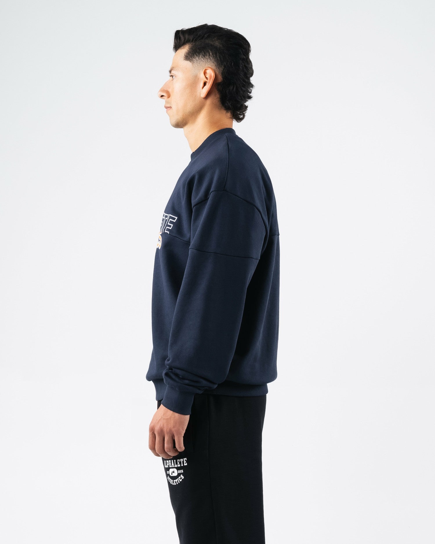 Establishment Split Crewneck - Deep Navy - Workout Clothes | Alphalete