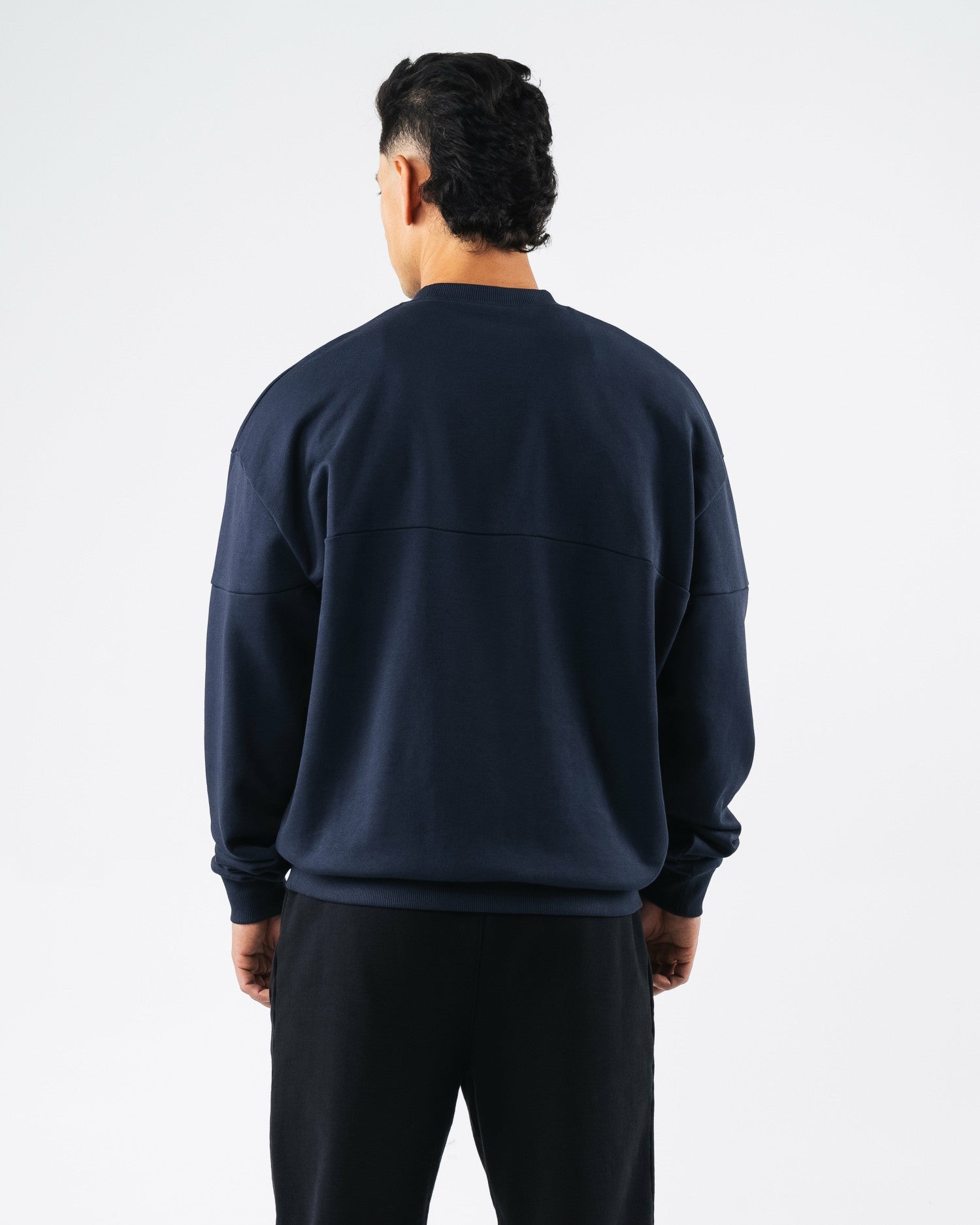 Establishment Split Crewneck - Deep Navy - Workout Clothes | Alphalete