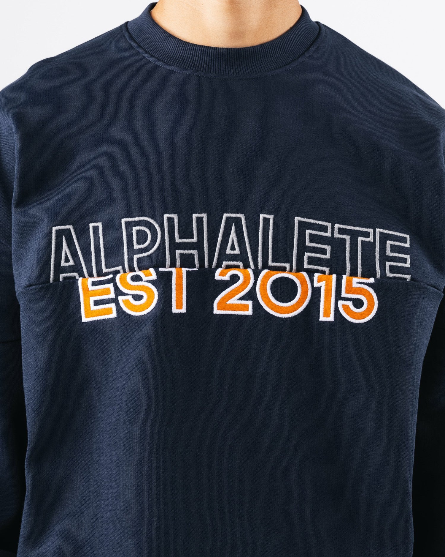 Establishment Split Crewneck - Deep Navy - Workout Clothes | Alphalete