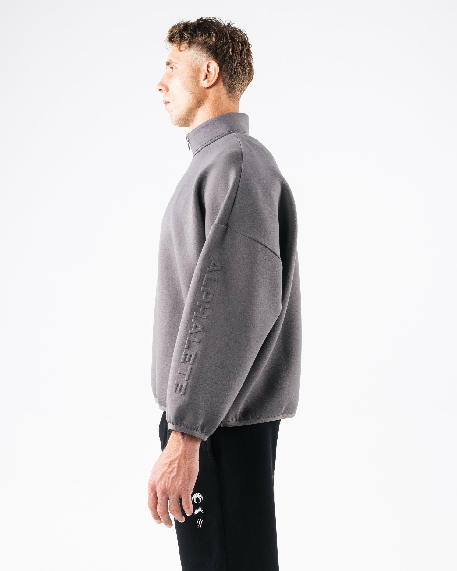 ELMTS Quarter Zip - Heather Cloud - Men Workout Clothes | Alphalete