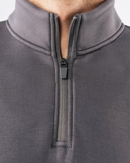 ELMTS Quarter Zip - Heather Cloud - Men Workout Clothes | Alphalete