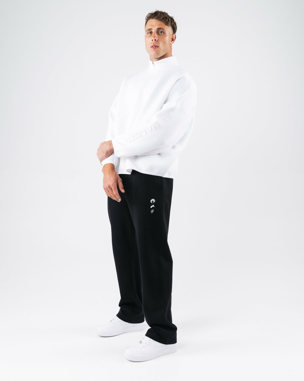 ELMTS Quarter Zip - White - Men Workout Clothes | Alphalete