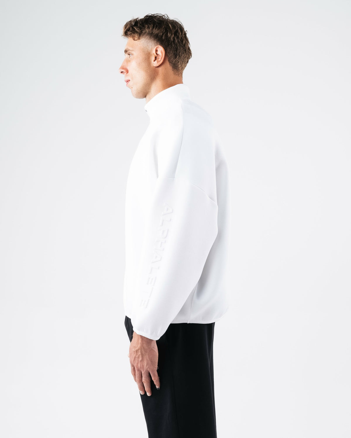 ELMTS Quarter Zip - White - Men Workout Clothes | Alphalete