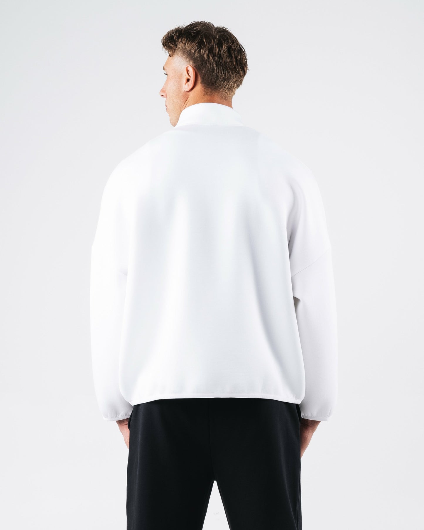 ELMTS Quarter Zip - White - Men Workout Clothes | Alphalete