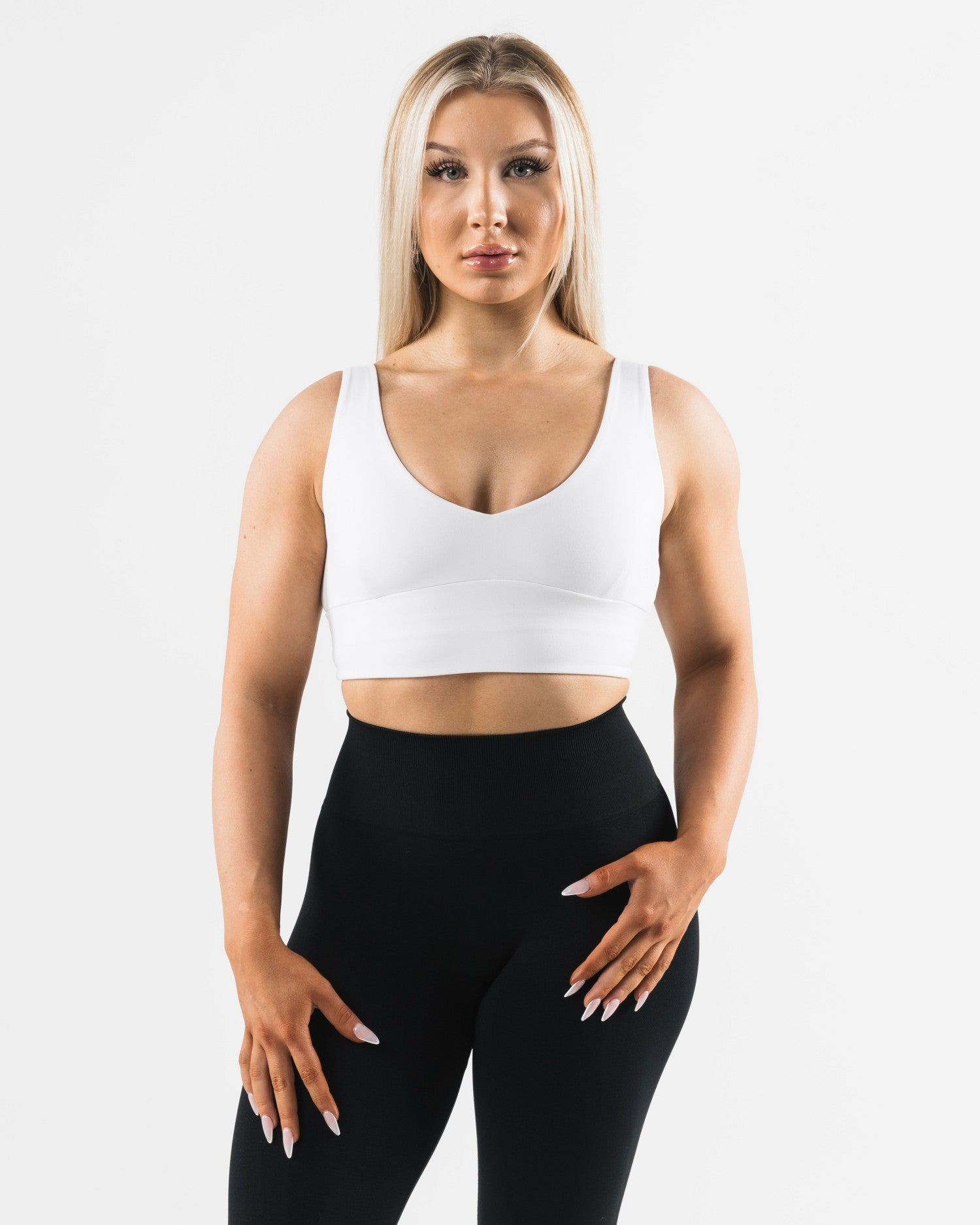 Celeste Bra A/B Cup - White - Best Sports Bra | Alphalete
