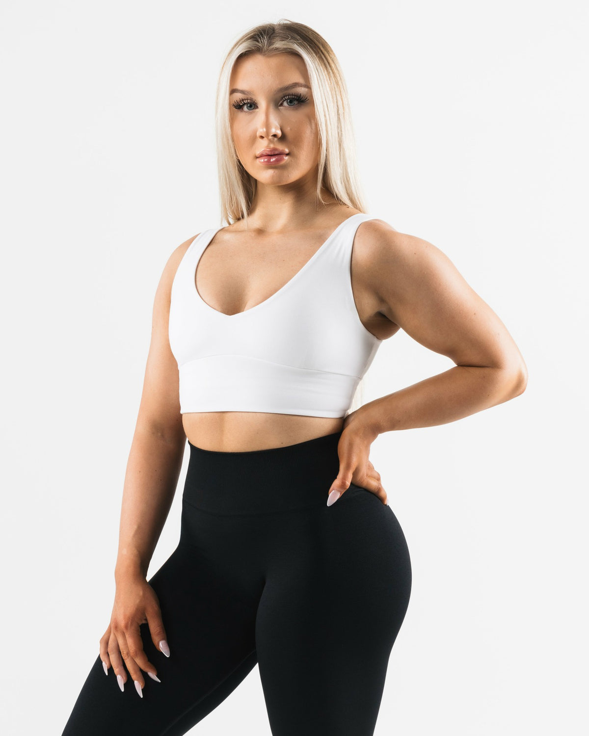 Celeste Bra A/B Cup - White - Best Sports Bra | Alphalete