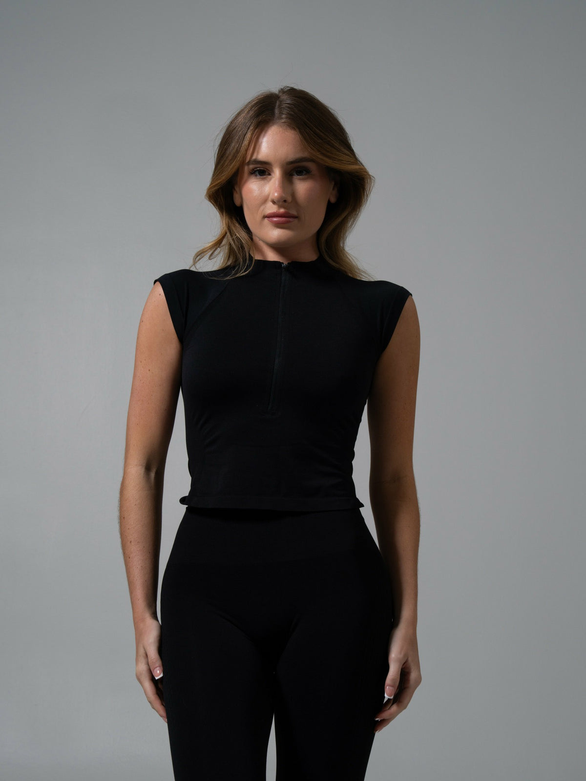 Zip Muscle Tank - Black - Workout Clothes For Women | Alphalete