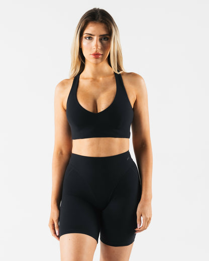 Deep V Cady Bra - Black - Best Sports Bra | Alphalete
