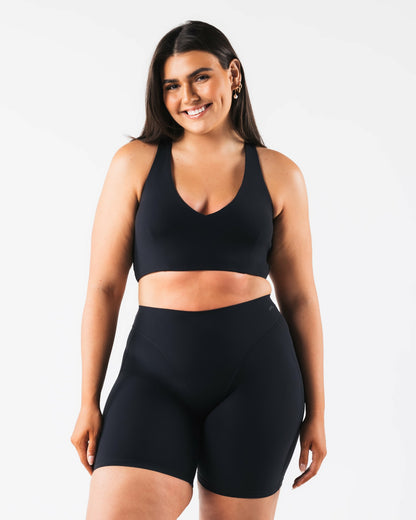 Deep V Cady Bra - Black - Best Sports Bra | Alphalete