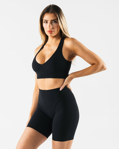 Deep V Cady Bra - Black - Best Sports Bra | Alphalete