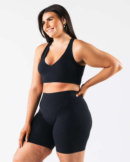 Deep V Cady Bra - Black - Best Sports Bra | Alphalete