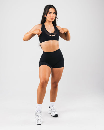 Mia Mesh Bra - Black - Best Sports Bra | Alphalete