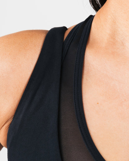 Mia Mesh Bra - Black - Best Sports Bra | Alphalete