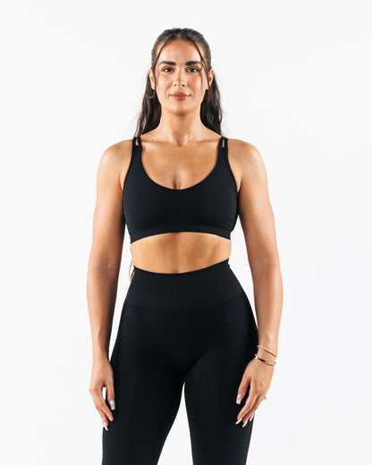 Amplify Excel Bra - Black - Best Sports Bra | Alphalete