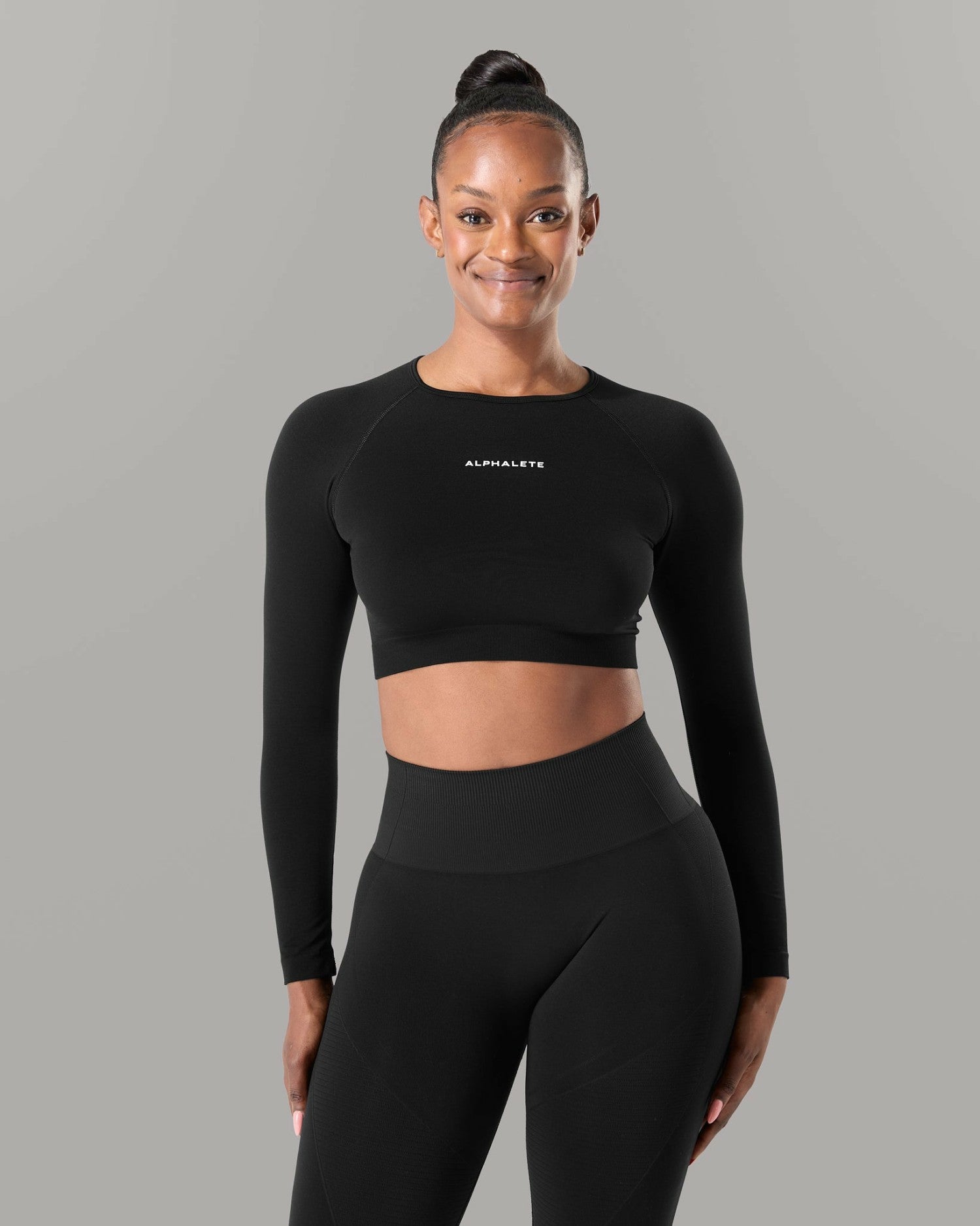 Amplify LS - Black - Workout Clothes | Alphalete