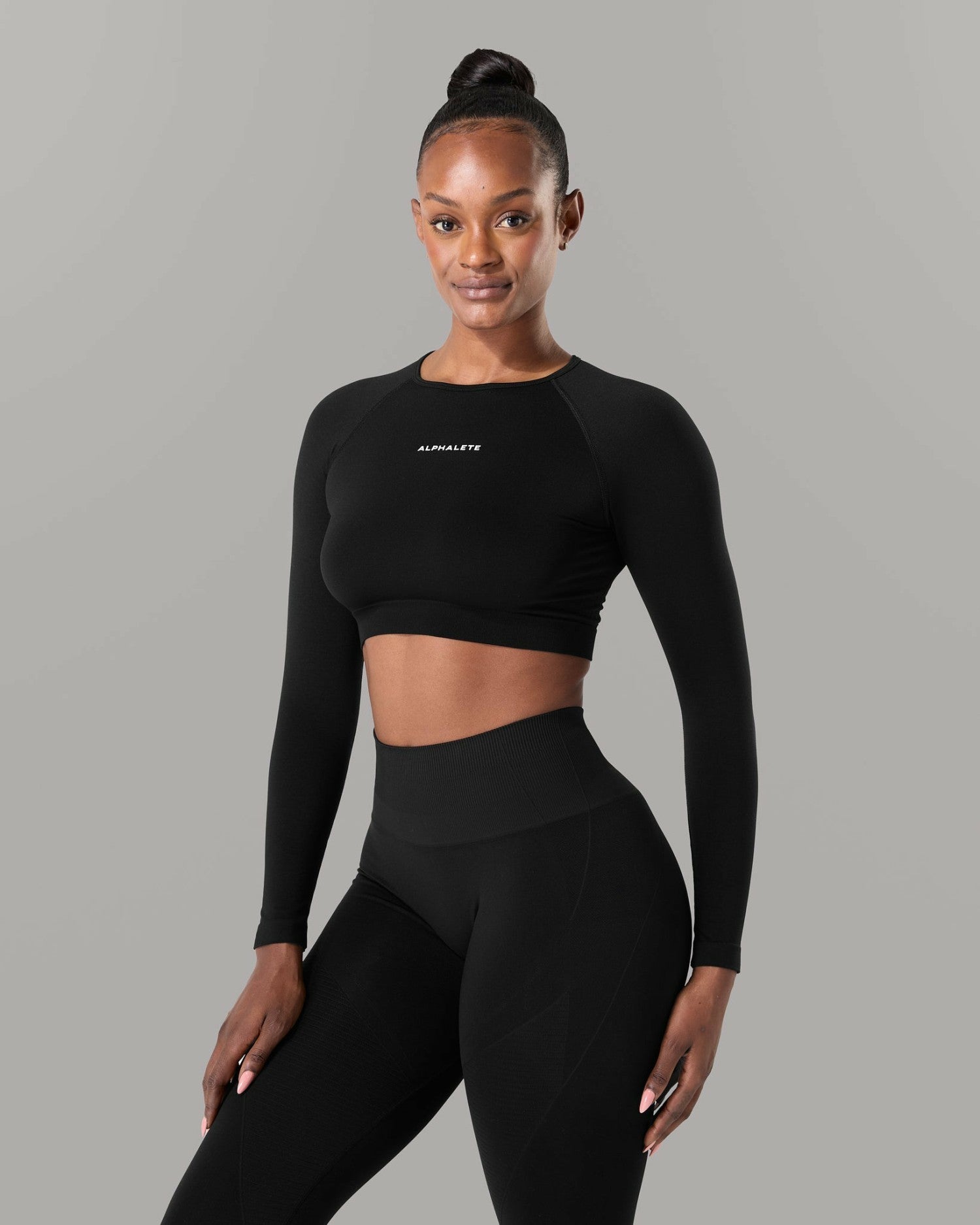 Amplify LS - Black - Workout Clothes | Alphalete