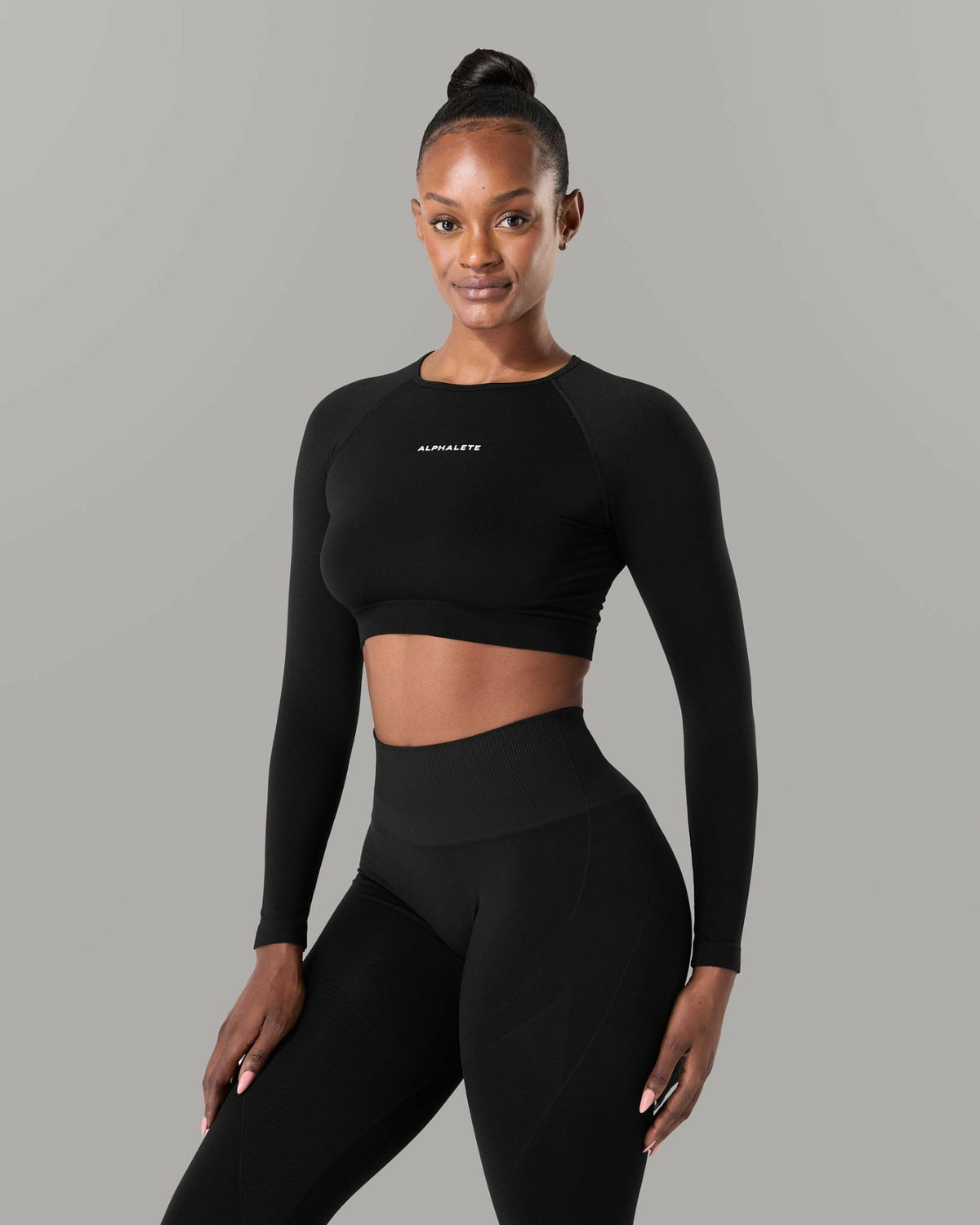 Amplify LS - Black - Workout Clothes | Alphalete